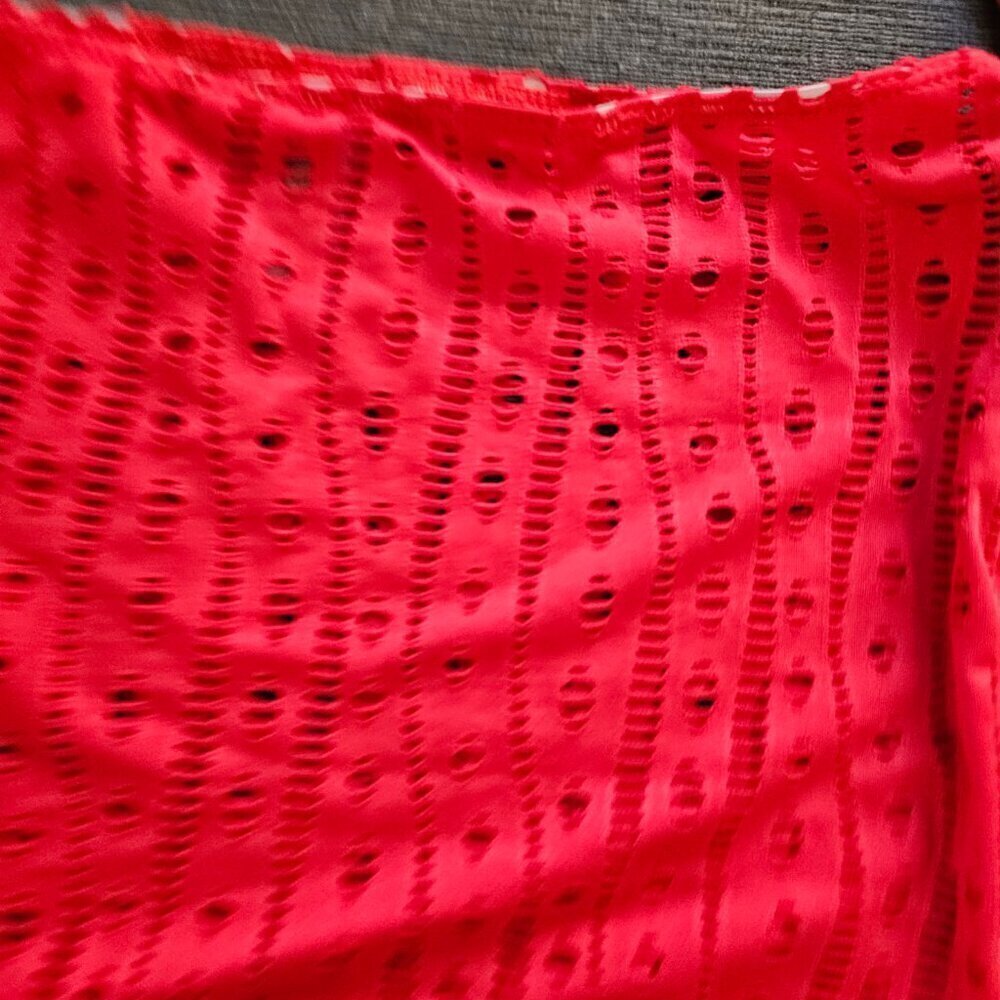 Red Sexy 4 Piece Triangle Bikini Top Thong Bottom Cover Up And Wrap Size Large - Picture 5 of 15